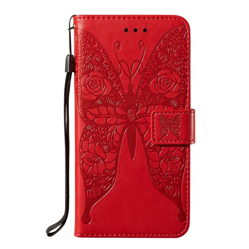 Fodral för Samsung Galaxy S21 5G Svart Fjärilsblommönster