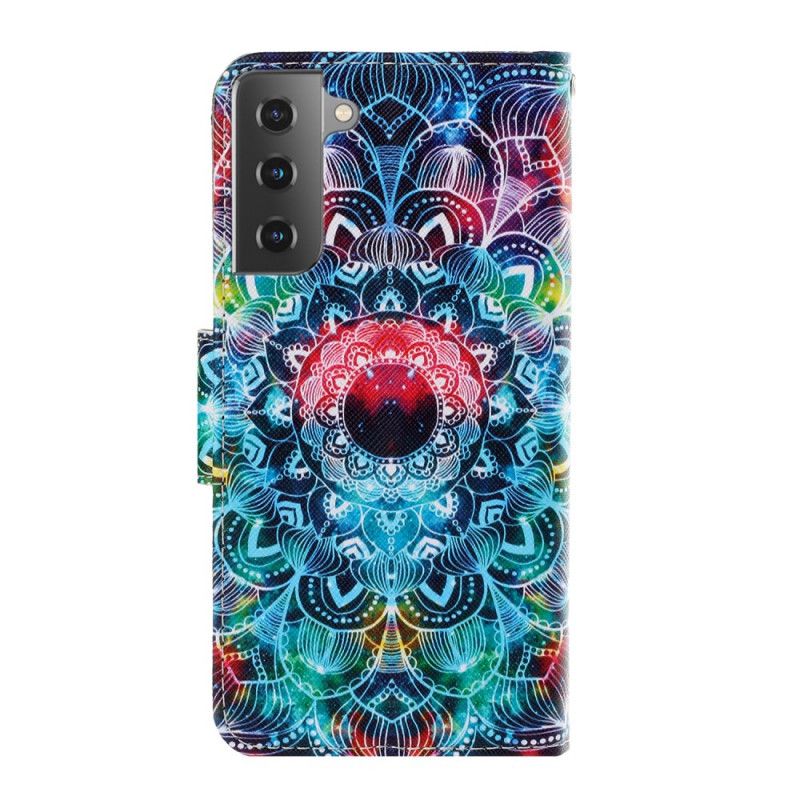 Fodral Samsung Galaxy S21 5G Prickig Mandala Med Rem