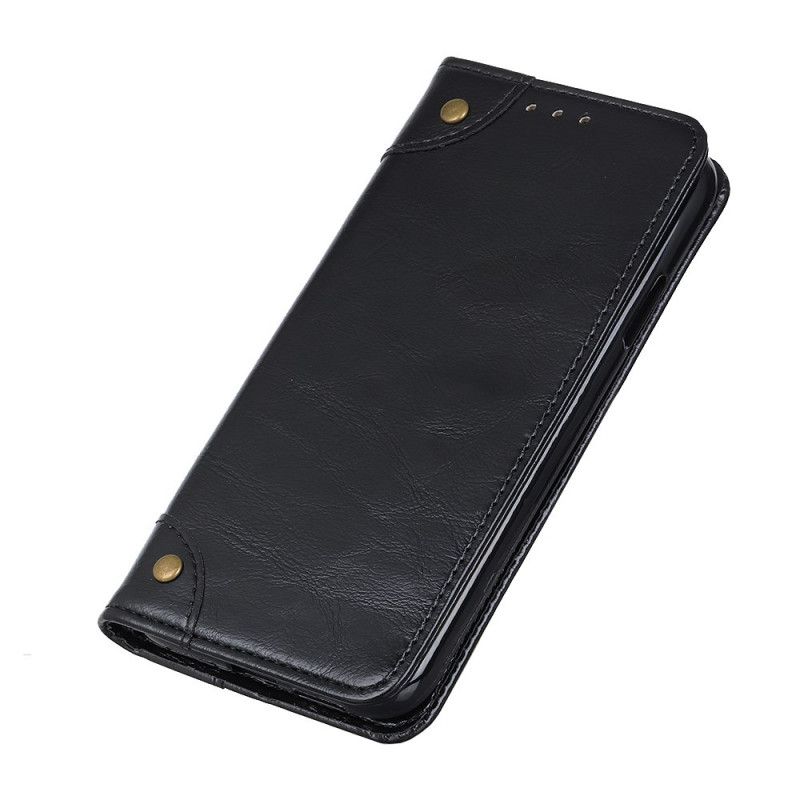Folio-fodral Samsung Galaxy S21 5G Svart Nappaläderstil