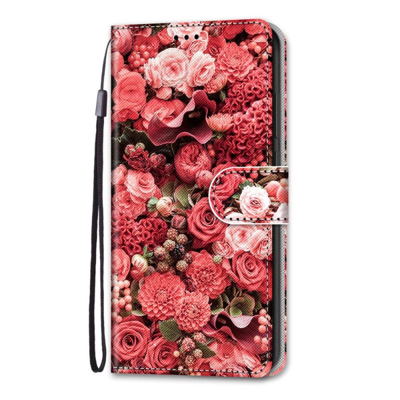 Läderskal Samsung Galaxy S21 5G Blommig Romantik