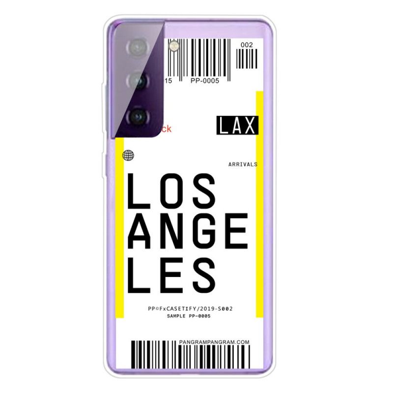 Skal för Samsung Galaxy S21 5G Ombordstigningskort Till Los Angeles