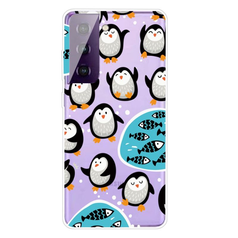 Skal för Samsung Galaxy S21 5G Pingviner Och Fiskar
