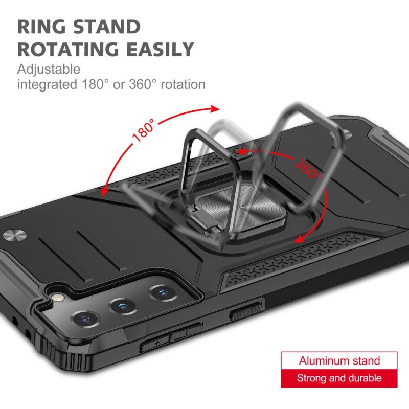 Skal för Samsung Galaxy S21 5G Svart Avtagbar Resistent Ring