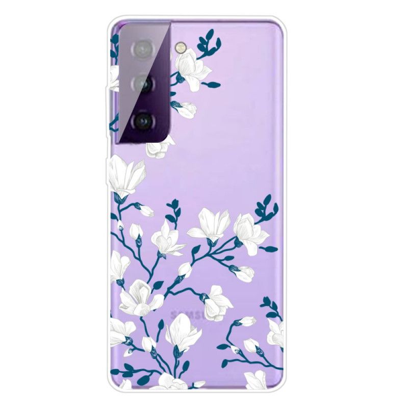 Skal för Samsung Galaxy S21 5G Vita Blommor