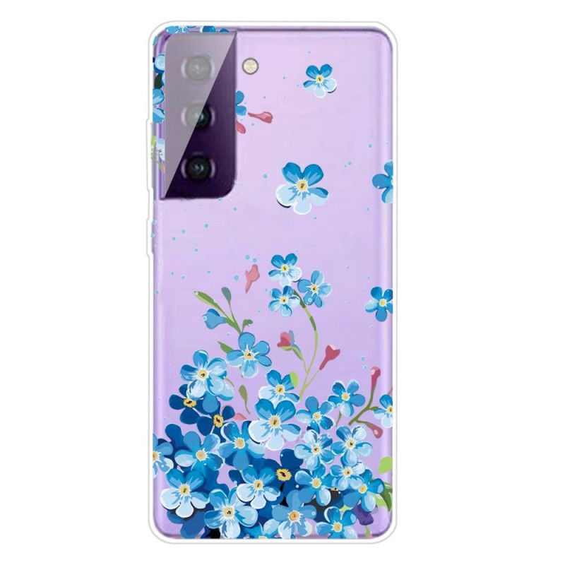 Skal Samsung Galaxy S21 5G Blå Blommor