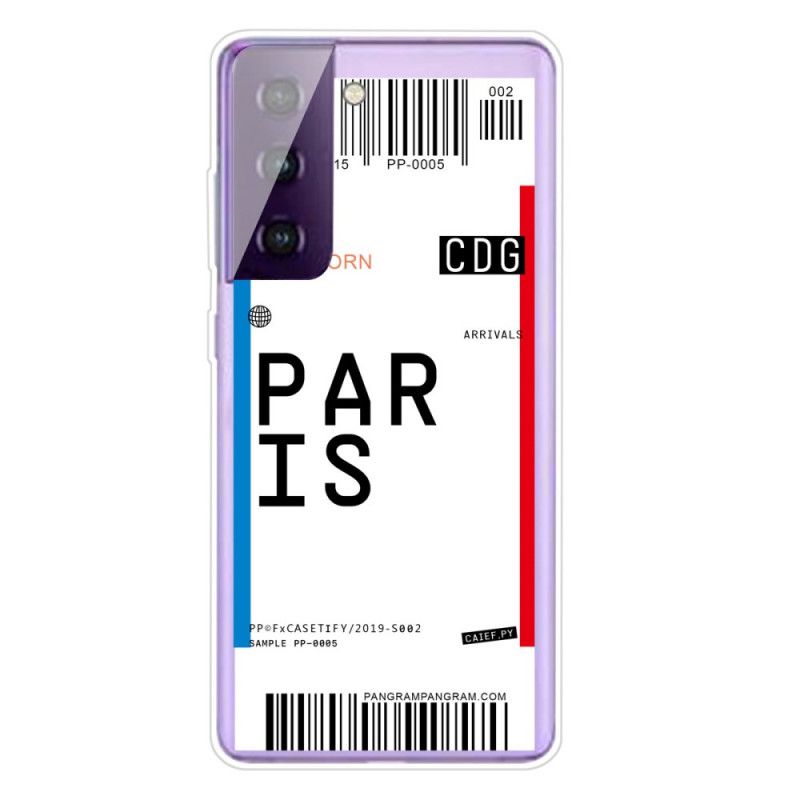 Skal Samsung Galaxy S21 5G Mobilskal Boardingkort Till Paris