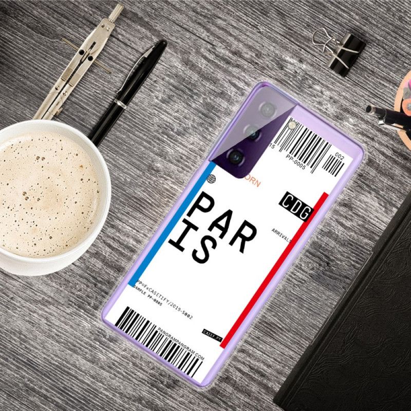 Skal Samsung Galaxy S21 5G Mobilskal Boardingkort Till Paris