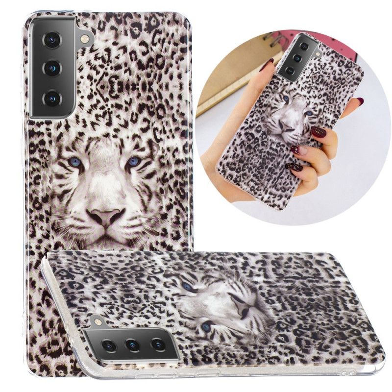 Skal Samsung Galaxy S21 5G Mobilskal Fluorescerande Leopard