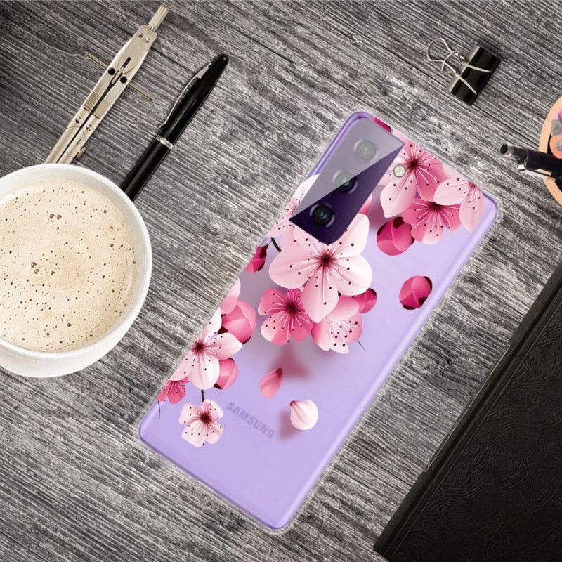 Skal Samsung Galaxy S21 5G Mobilskal Små Rosa Blommor