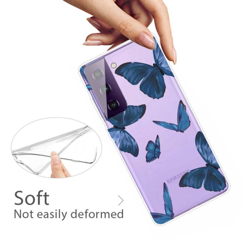 Skal Samsung Galaxy S21 5G Rosa Vilda Fjärilar