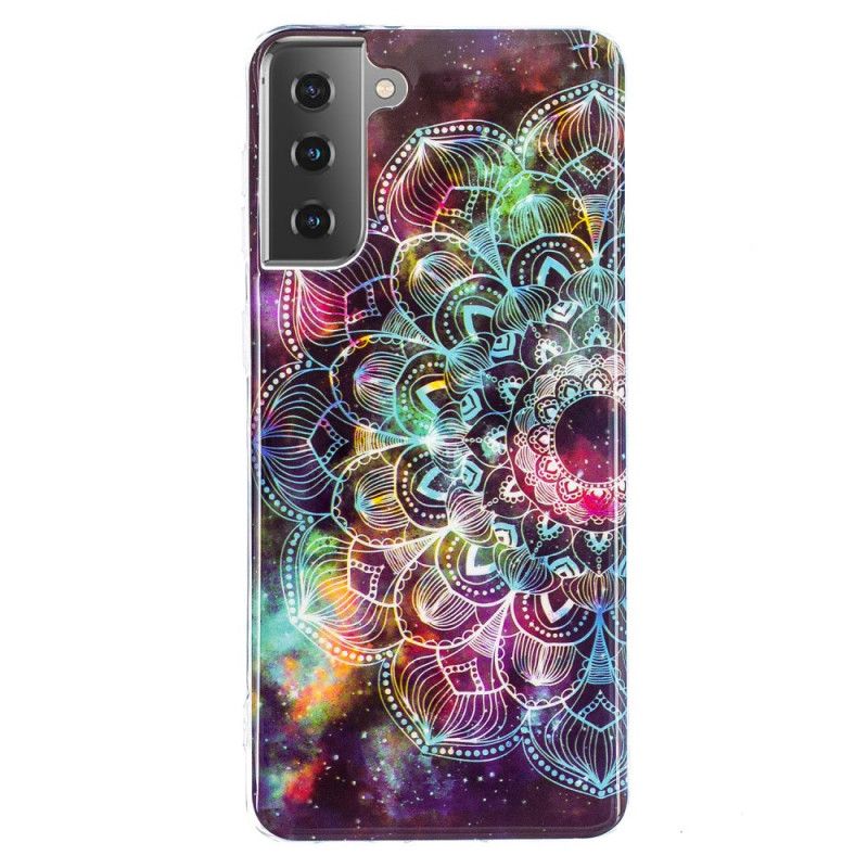 Skal Samsung Galaxy S21 5G Svart Fluorescerande Blommaserie