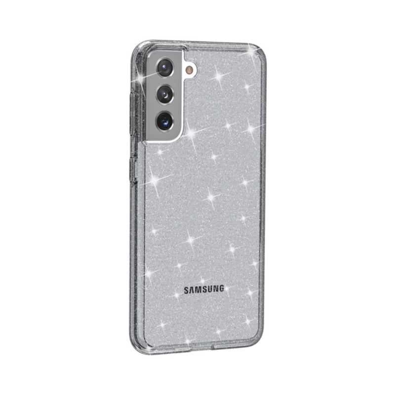 Skal Samsung Galaxy S21 5G Svart Mobilskal Transparent Glitter