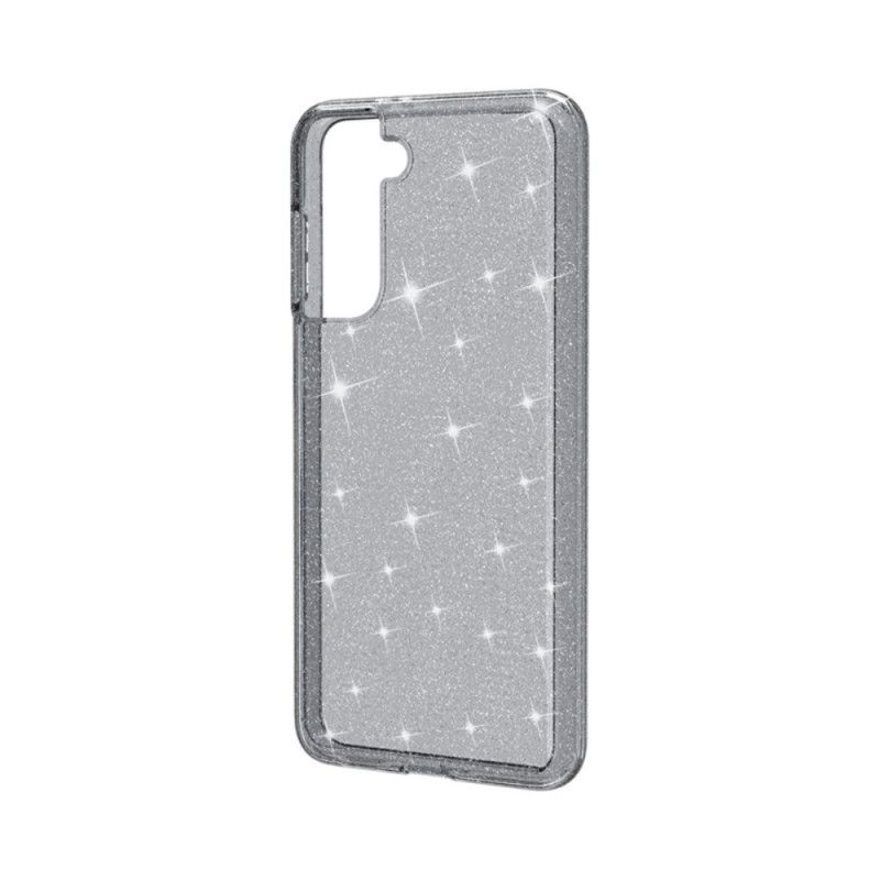 Skal Samsung Galaxy S21 5G Svart Mobilskal Transparent Glitter