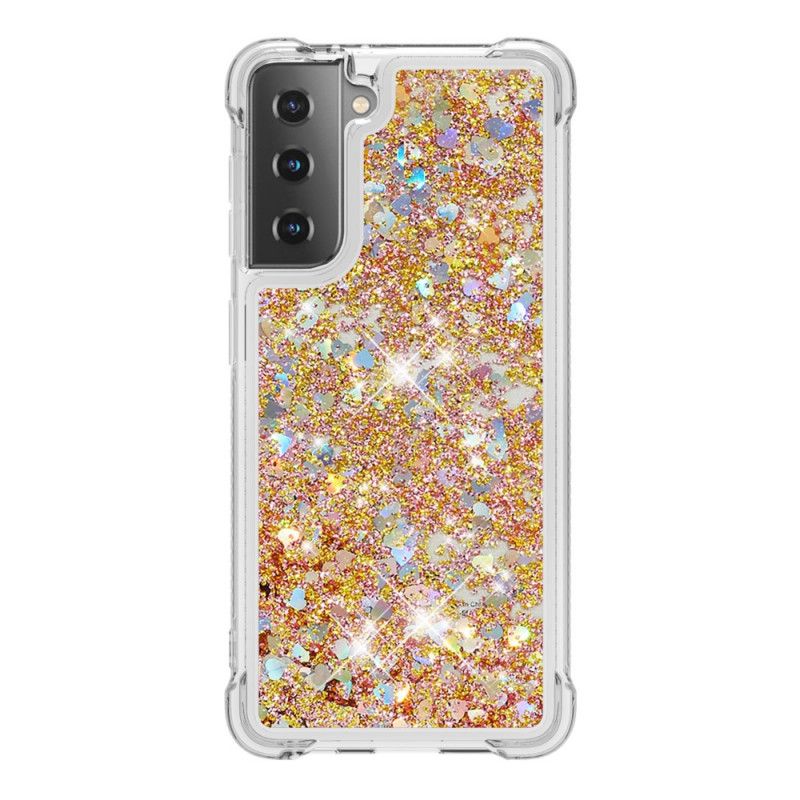 Skal Samsung Galaxy S21 5G Vit Lustglitter