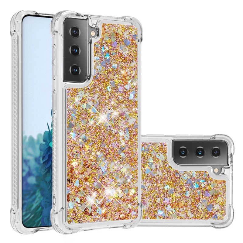 Skal Samsung Galaxy S21 5G Vit Lustglitter