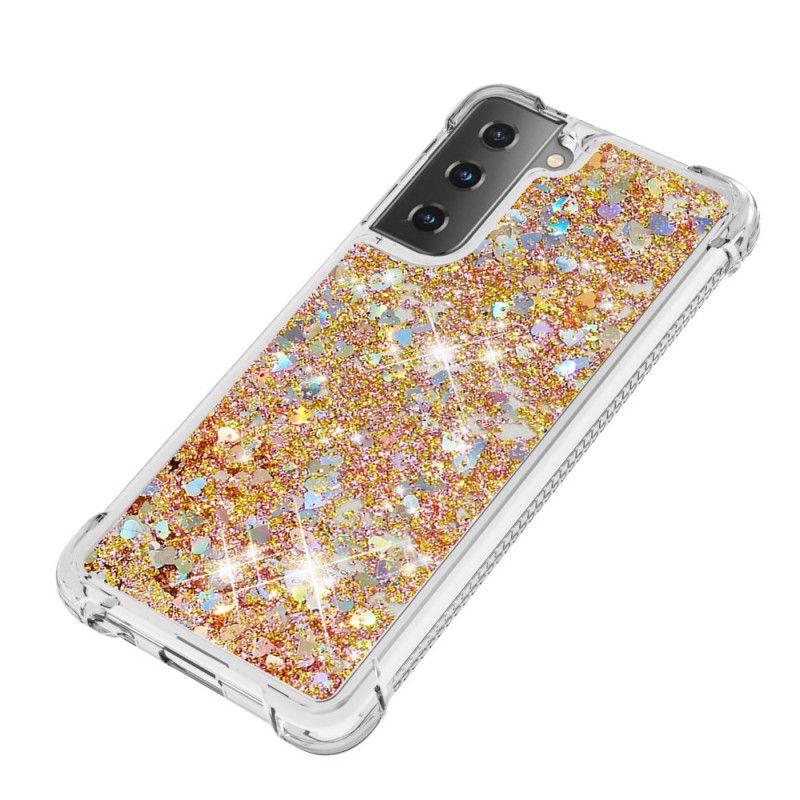 Skal Samsung Galaxy S21 5G Vit Lustglitter