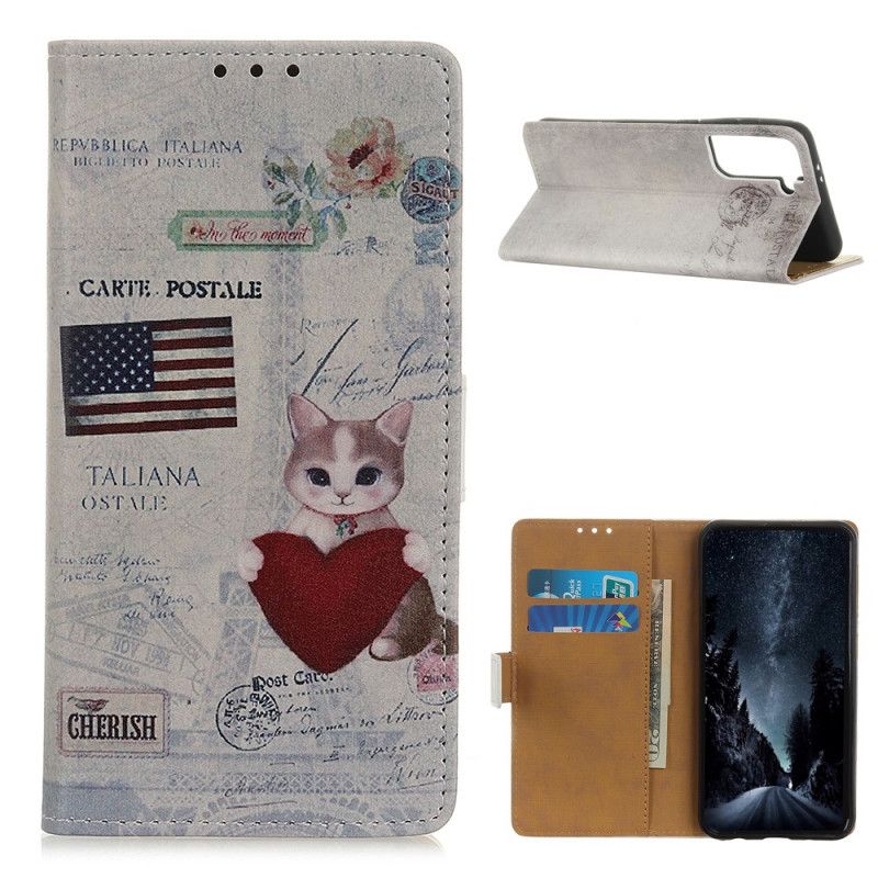 Skyddsfodral Samsung Galaxy S21 5G Resande Katt