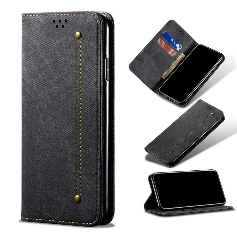 Folio-fodral Xiaomi Redmi Note 9S / Note 9 Pro Svart Jeanstyg