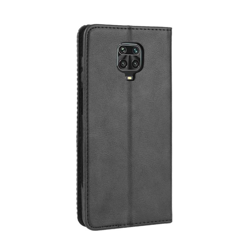 Folio-fodral Xiaomi Redmi Note 9S / Note 9 Pro Svart Stiliserad Vintage Lädereffekt