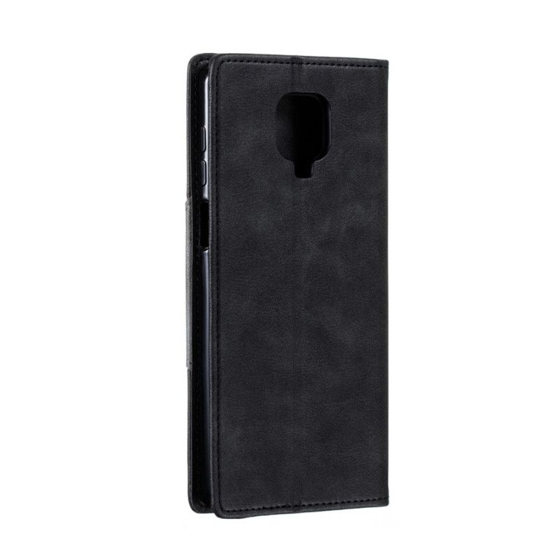 Folio-fodral Xiaomi Redmi Note 9S / Note 9 Pro Svart Vågläderstil