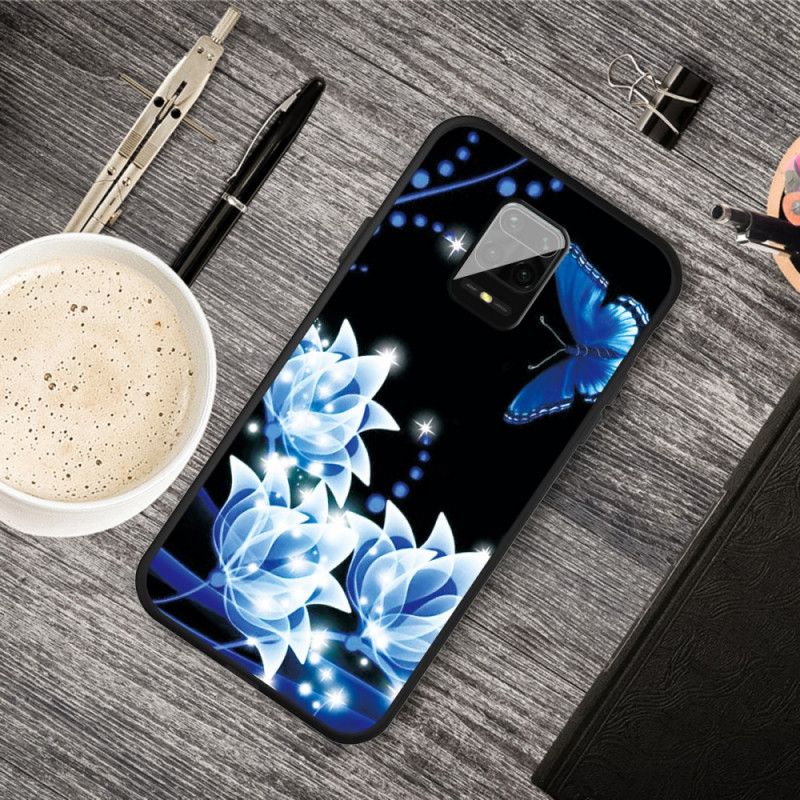 Skal Xiaomi Redmi Note 9S / Note 9 Pro Fjäril Och Blå Blommor