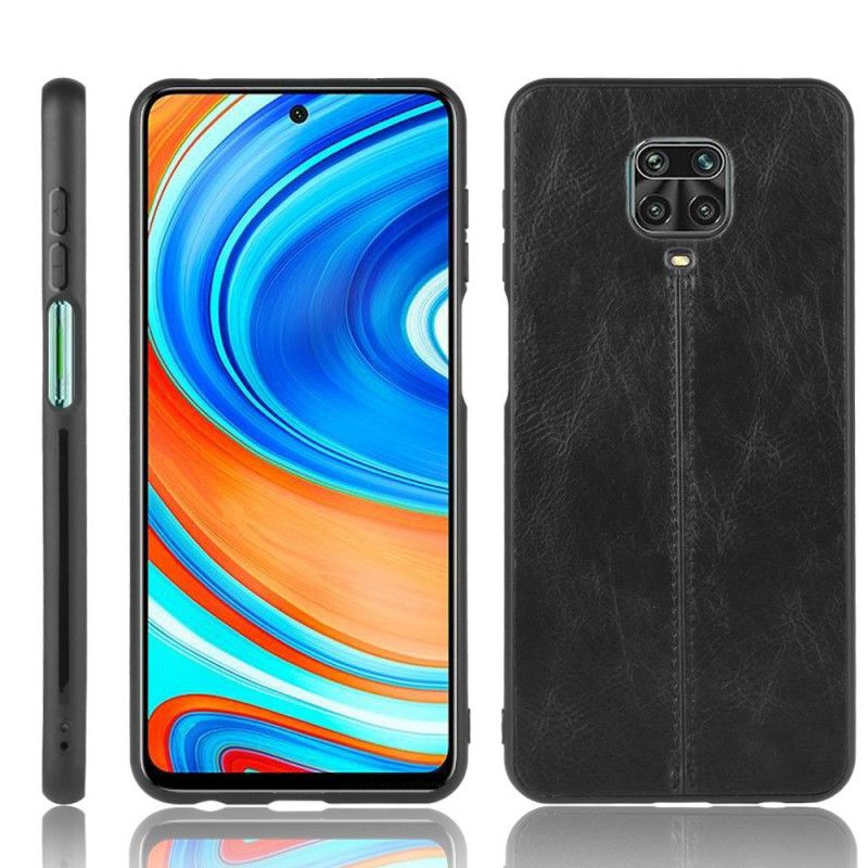 Skal Xiaomi Redmi Note 9S / Note 9 Pro Svart Mobilskal Sydd Lädereffekt