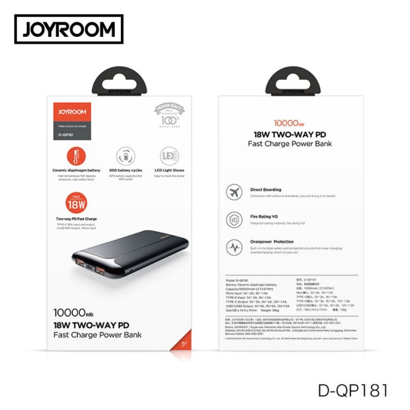 Quick Charge 3.0 Joyroom Power Bank