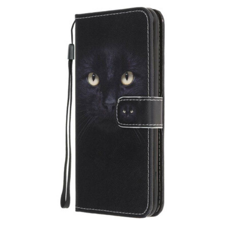 Fodral Samsung Galaxy A52 4G / A52 5G / A52s 5G Med Kedjar Strappy Black Cat Eyes