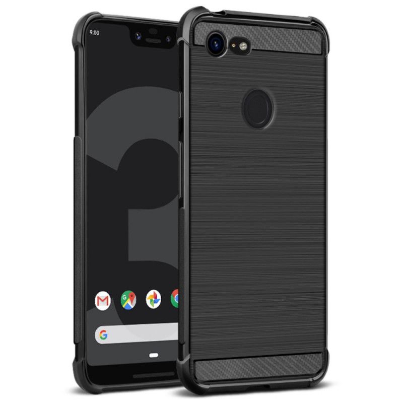 Skal för Google Pixel 3 XL Imak Borstad Kolfiber