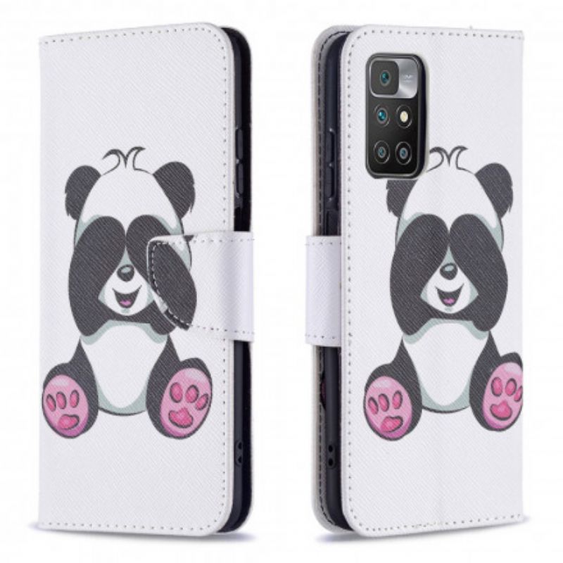 Läderfodral Xiaomi Redmi 10 Telefonfodral Panda Fun