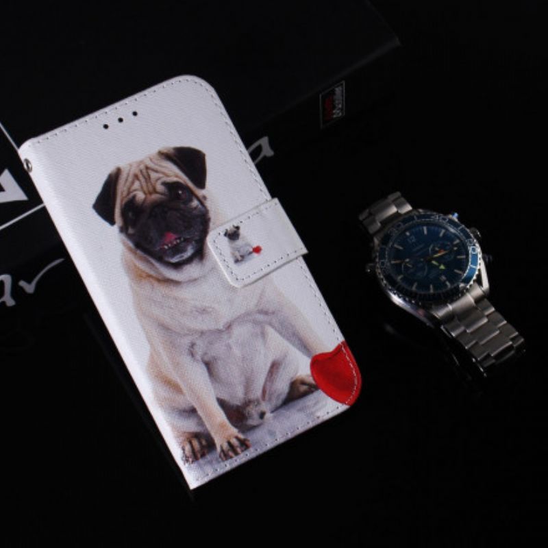 Läderskal Fodral Xiaomi Redmi 10 Mops Hund