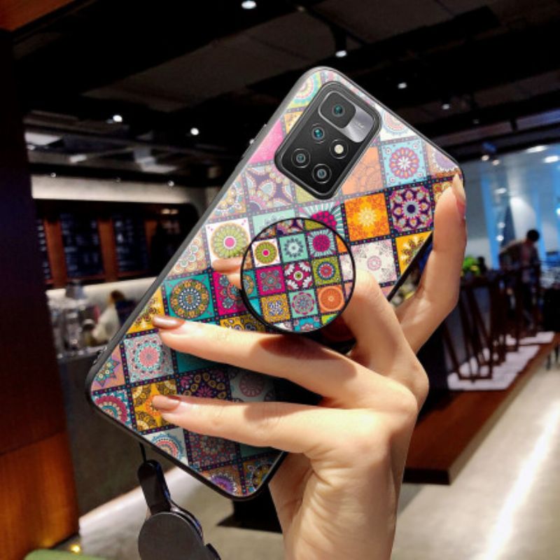 Skal För Xiaomi Redmi 10 Magnetisk Patchwork-hållare