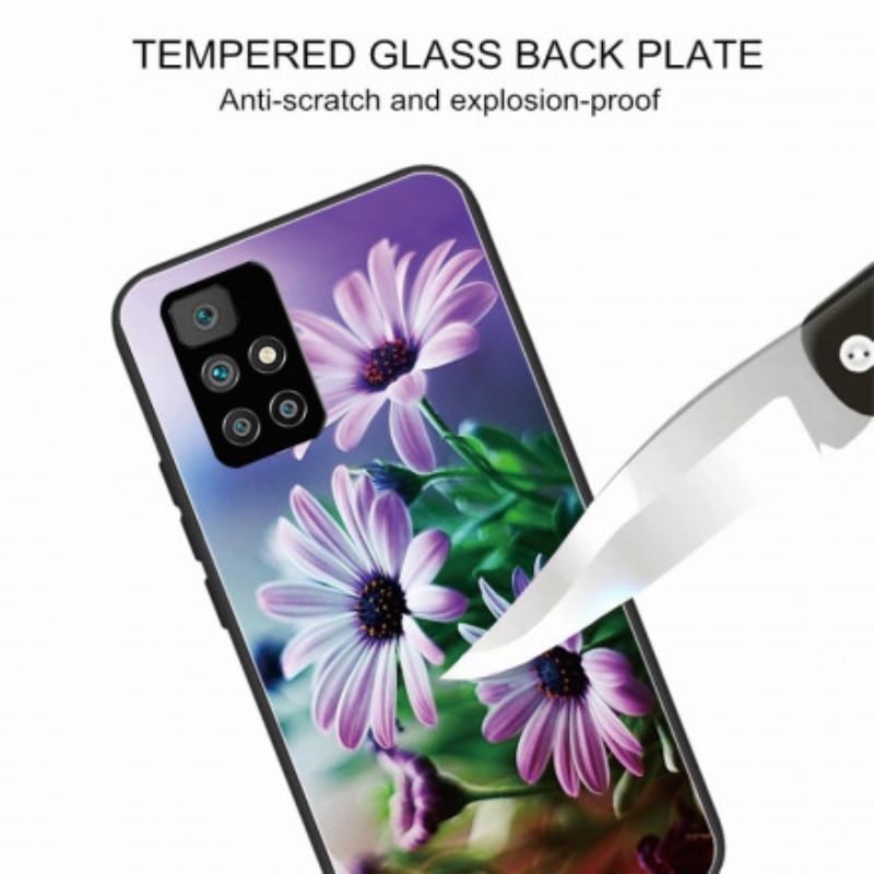 Skal Xiaomi Redmi 10 Realistiska Blommor I Härdat Glas