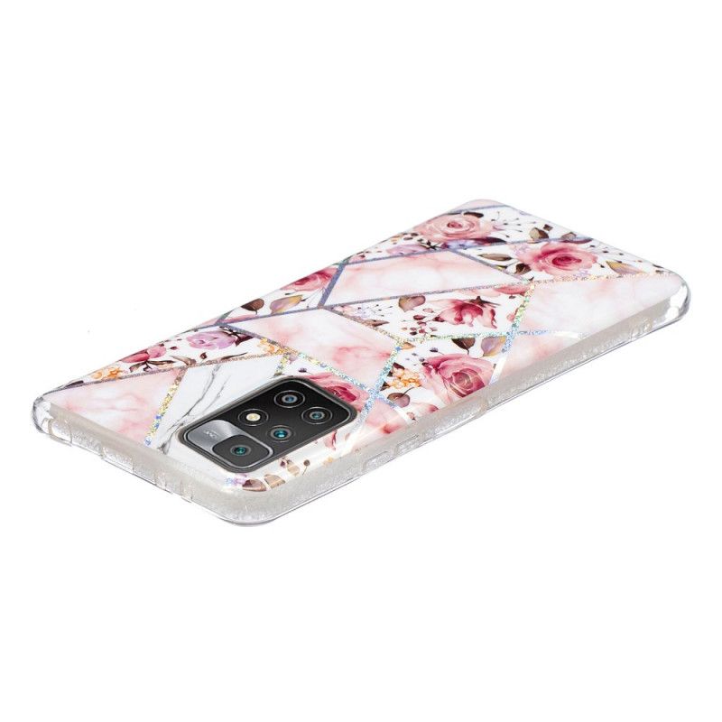 Skal Xiaomi Redmi 10 Telefonfodral Marmorerade Blommor