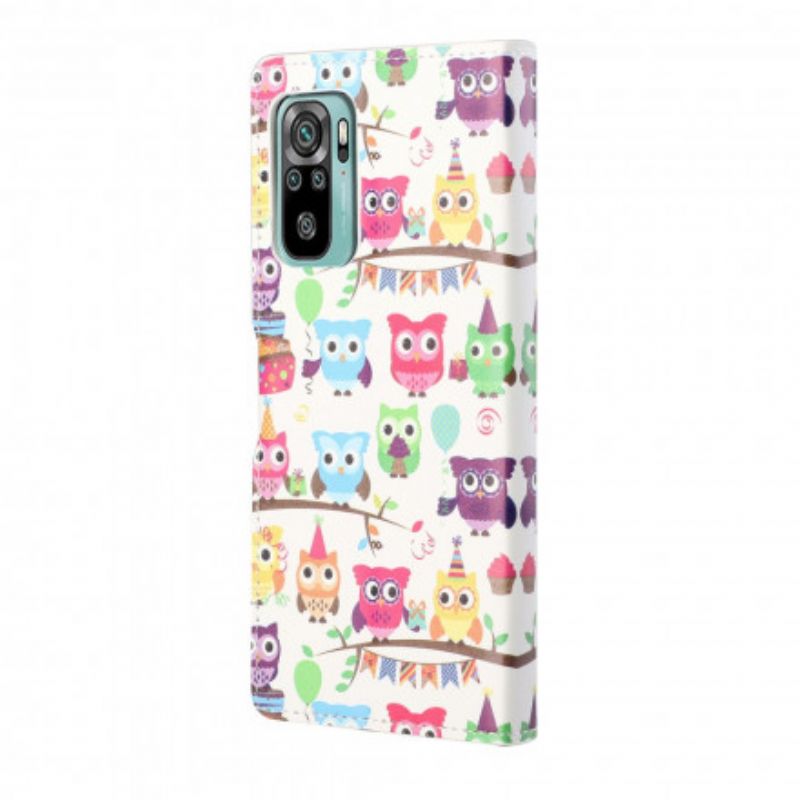 Skyddsfodral Xiaomi Redmi 10 Flera Strappy Owls