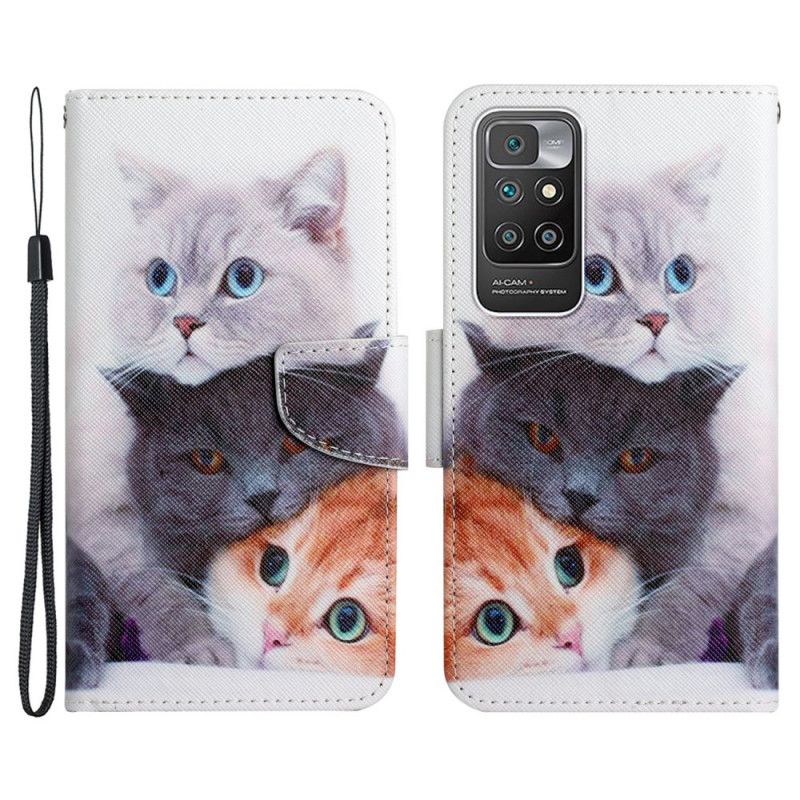 Skyddsfodral Xiaomi Redmi 10 Pile Of Cats Lanyard