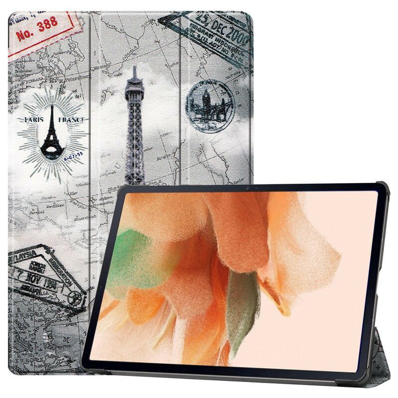 Smart Case Samsung Galaxy Tab S7 Fe Eiffel Tower Stylus Hållare