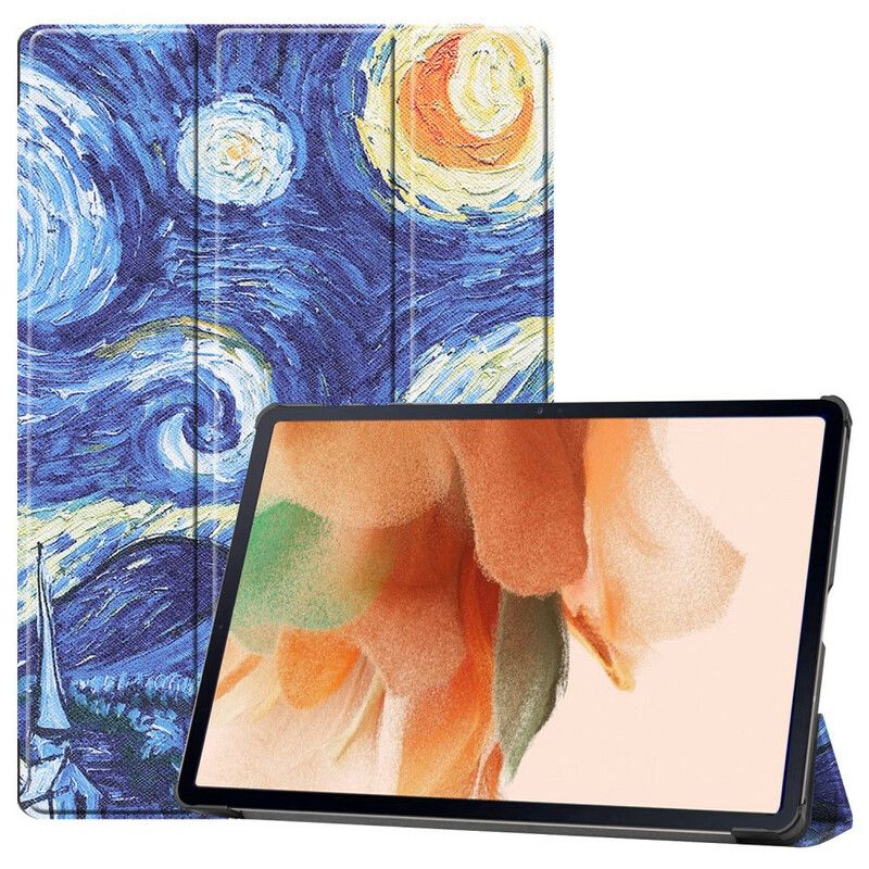 Smart Fodral Samsung Galaxy Tab S7 Fe Starry Night Pennhållare