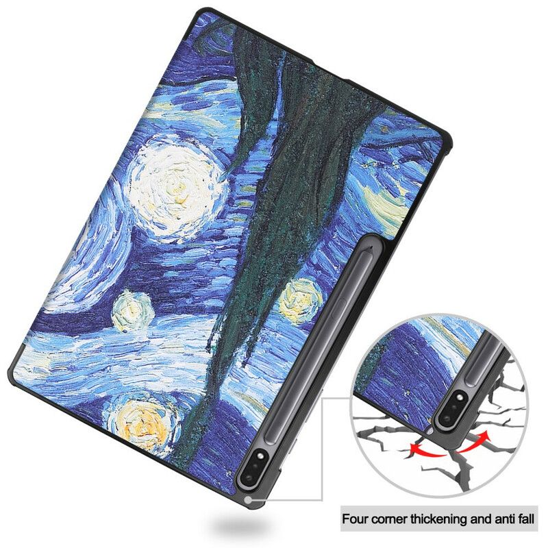 Smart Fodral Samsung Galaxy Tab S7 Fe Starry Night Pennhållare