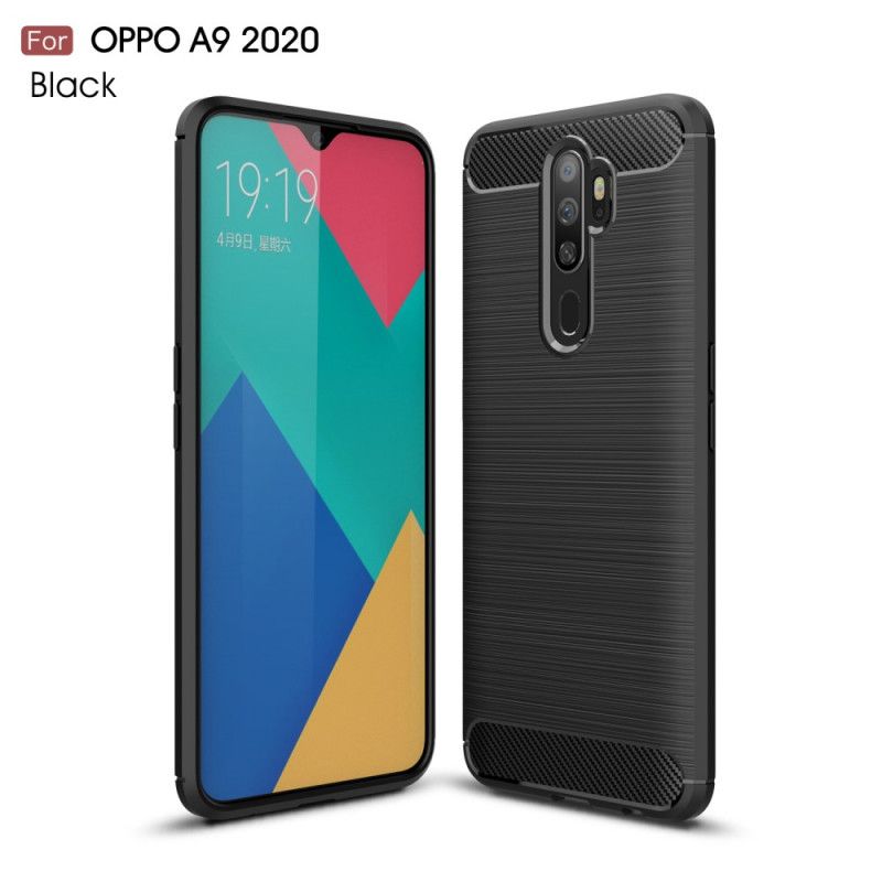 Skal Oppo A5 2020 Svart Borstad Kolfiber