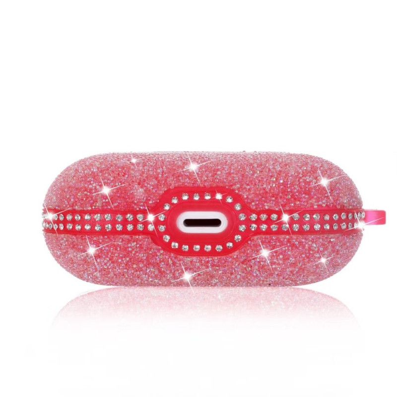 Skal AirPods Pro Grå Rhinestones Diamanter Med Snäppkrok