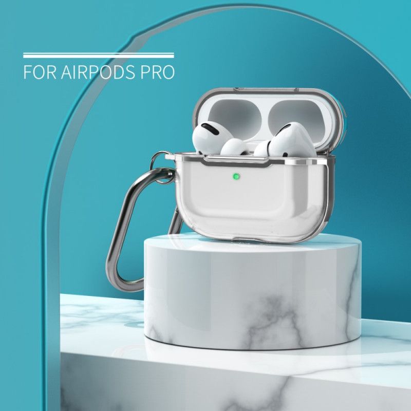 Skal AirPods Pro Grå Transparent Metallisk Design Med Karbinhake