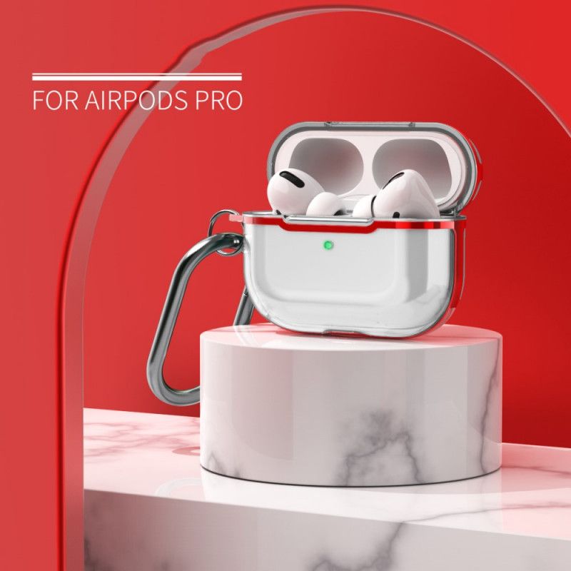 Skal AirPods Pro Grå Transparent Metallisk Design Med Karbinhake