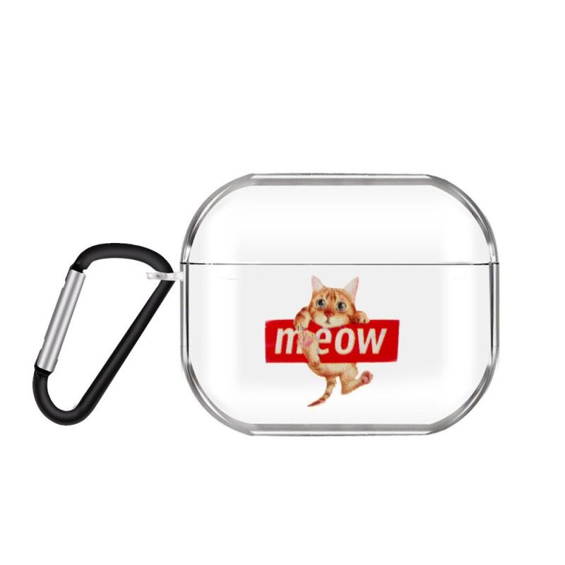 Skal AirPods Pro Röd Transparent Silikon Katt Serie