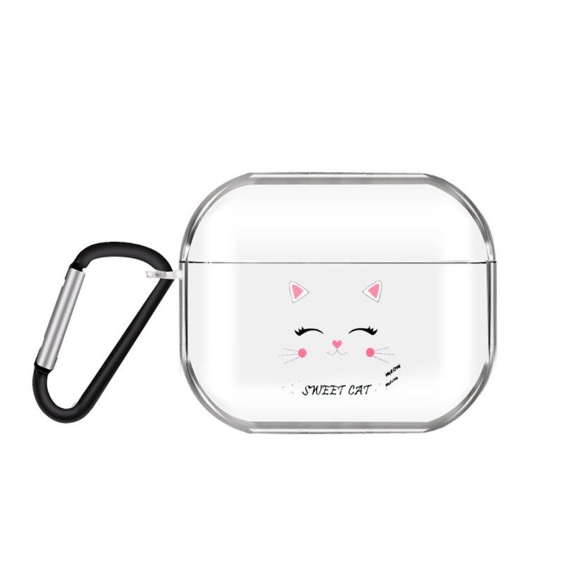 Skal AirPods Pro Röd Transparent Silikon Katt Serie