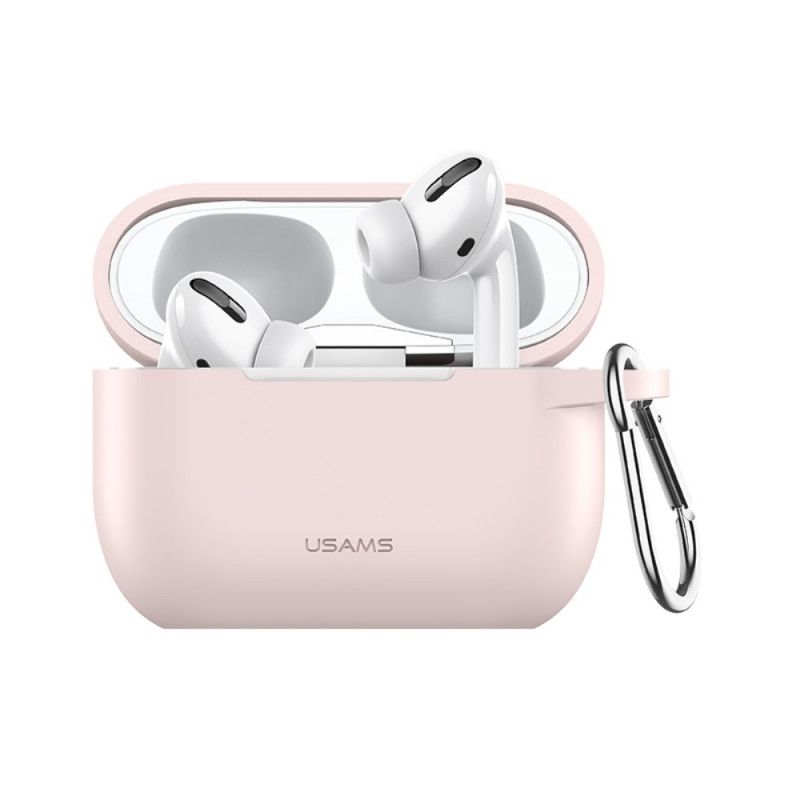 Skal AirPods Pro Rosa Silikon Och Usams Karbinhake