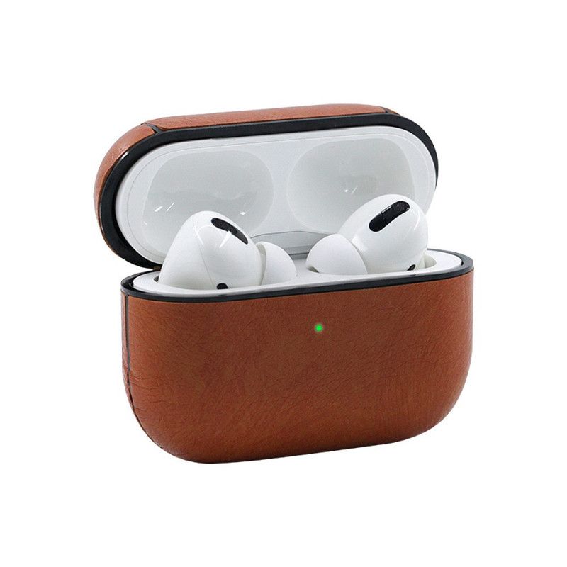 Skal AirPods Pro Svart Läderstil Med Snäppkrok