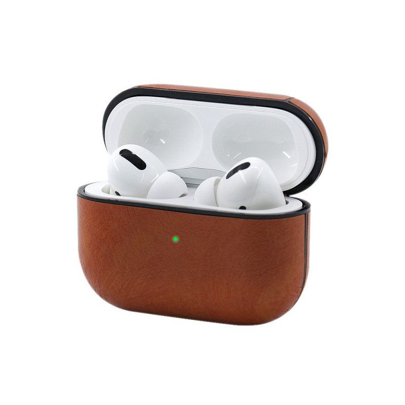 Skal AirPods Pro Svart Läderstil Med Snäppkrok