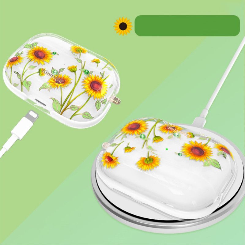 Skal AirPods Pro Vit Swarovski Kingxbar Lysande Blommor