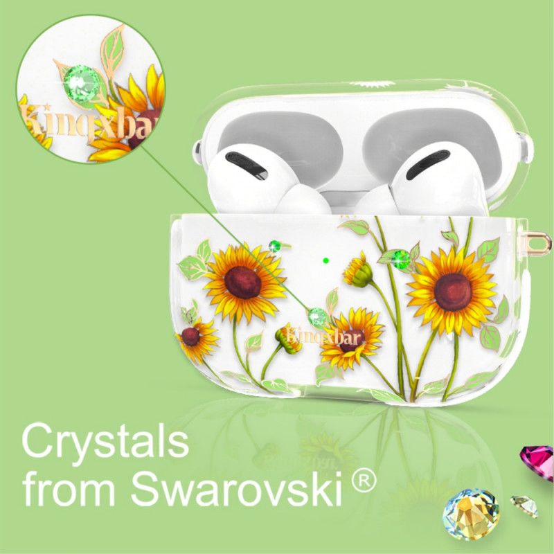 Skal AirPods Pro Vit Swarovski Kingxbar Lysande Blommor